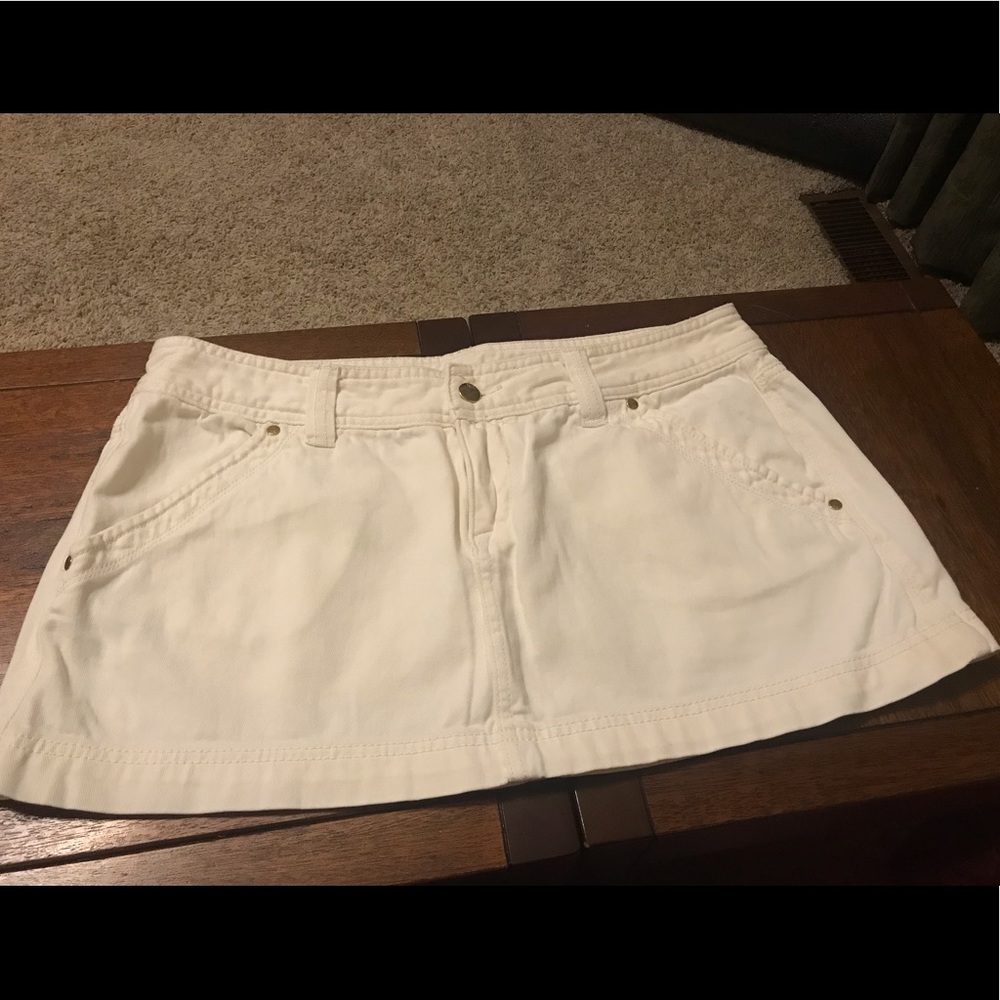 Express White Denim Skirt